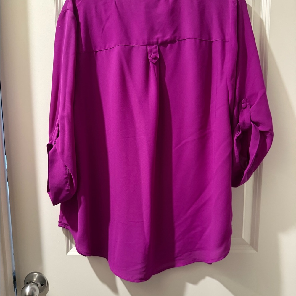 Torrid Rich Purple V-Neck Blouse - Picture 4 of 4